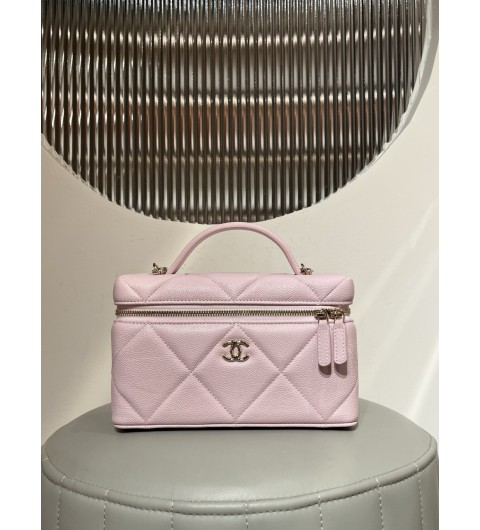 샤넬 25FW 25K 롱 베니티 탑핸들 체인 코스메틱 포쉐트 핑크 캐비어 AP4936 #지존샵