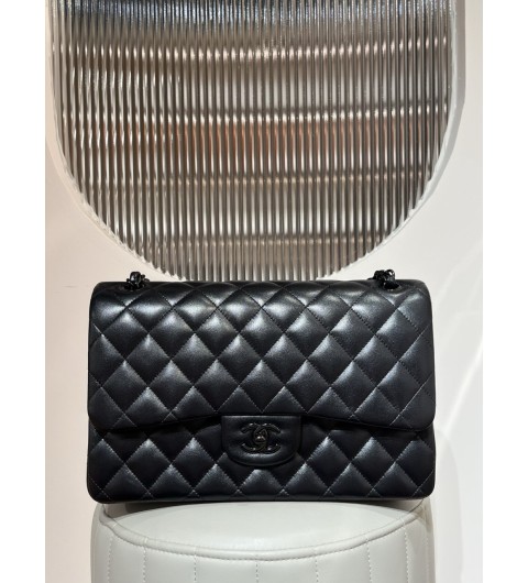 샤넬 A28600 올블랙 램스킨 클래식 라지(점보) 숄더백 30cm #지존샵