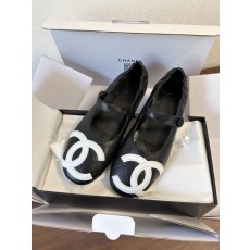 샤넬 Chanel 블랙 램스킨 메리제인 플랫슈즈 35~40