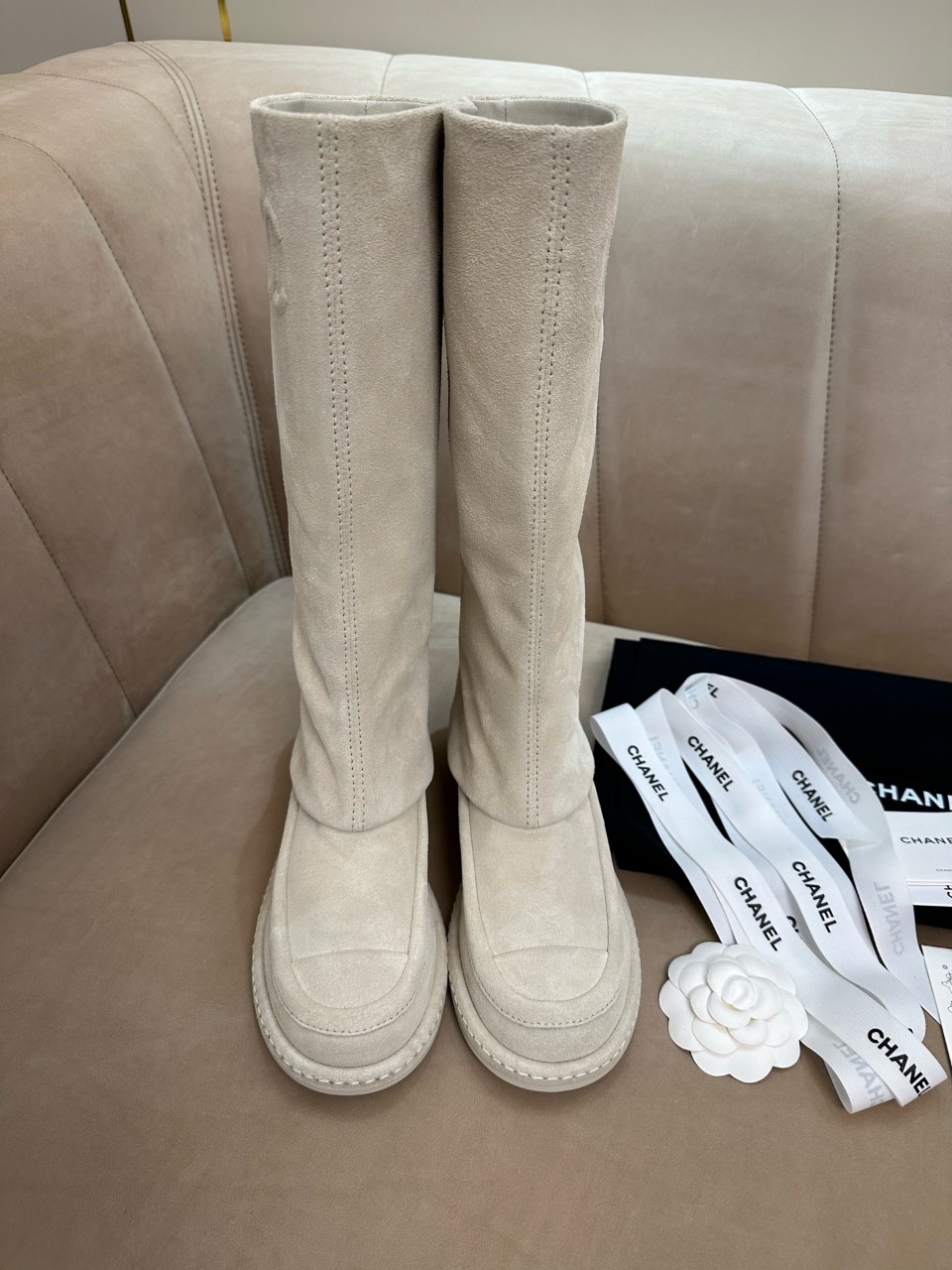 샤넬 CHANEL CC 스웨이드 롱부츠 35~40
