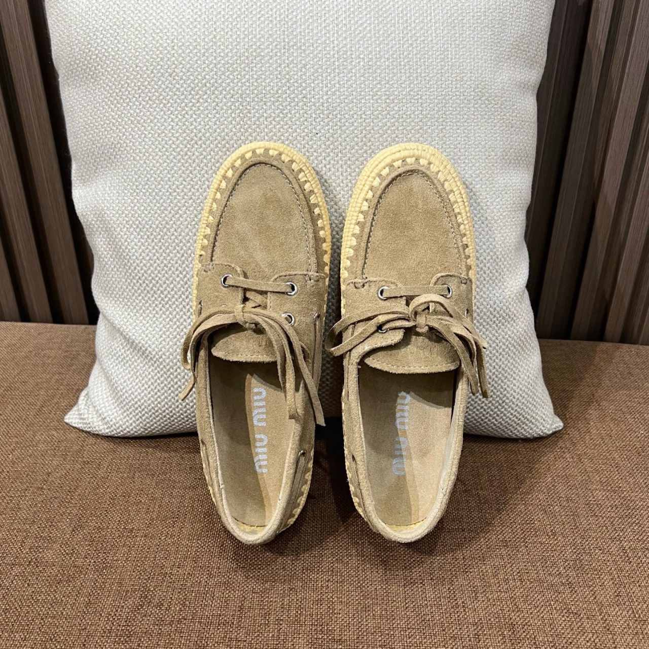 미우미우 Miu Miu 스웨이드 에스파드리유 보트 슈즈 35~40