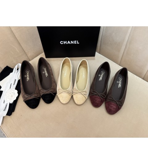 샤넬 CHANEL 3컬러 스웨이드 발레리나 플랫슈즈 35~41