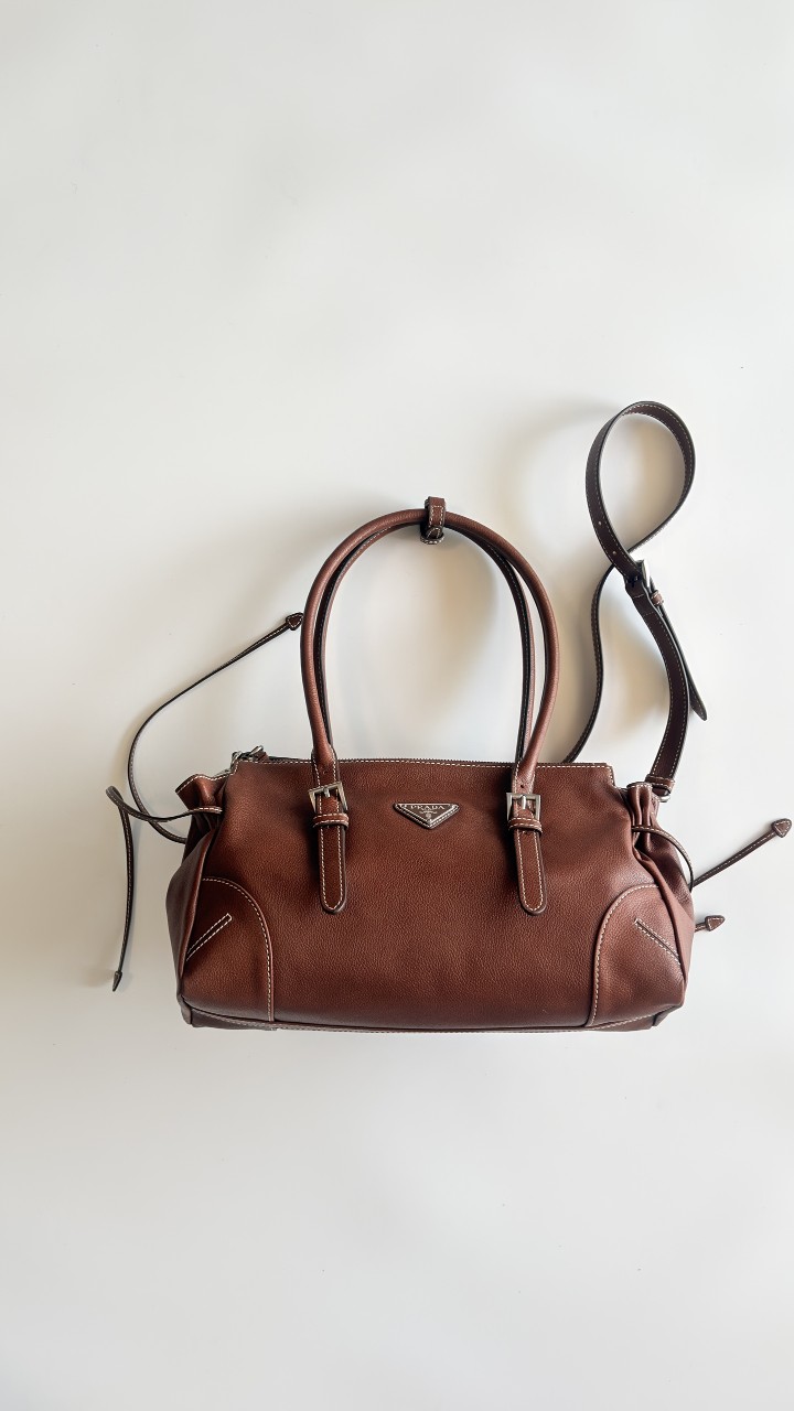 프라다 1BG628 보니 레더 미디움 핸드백 32*20*10cm