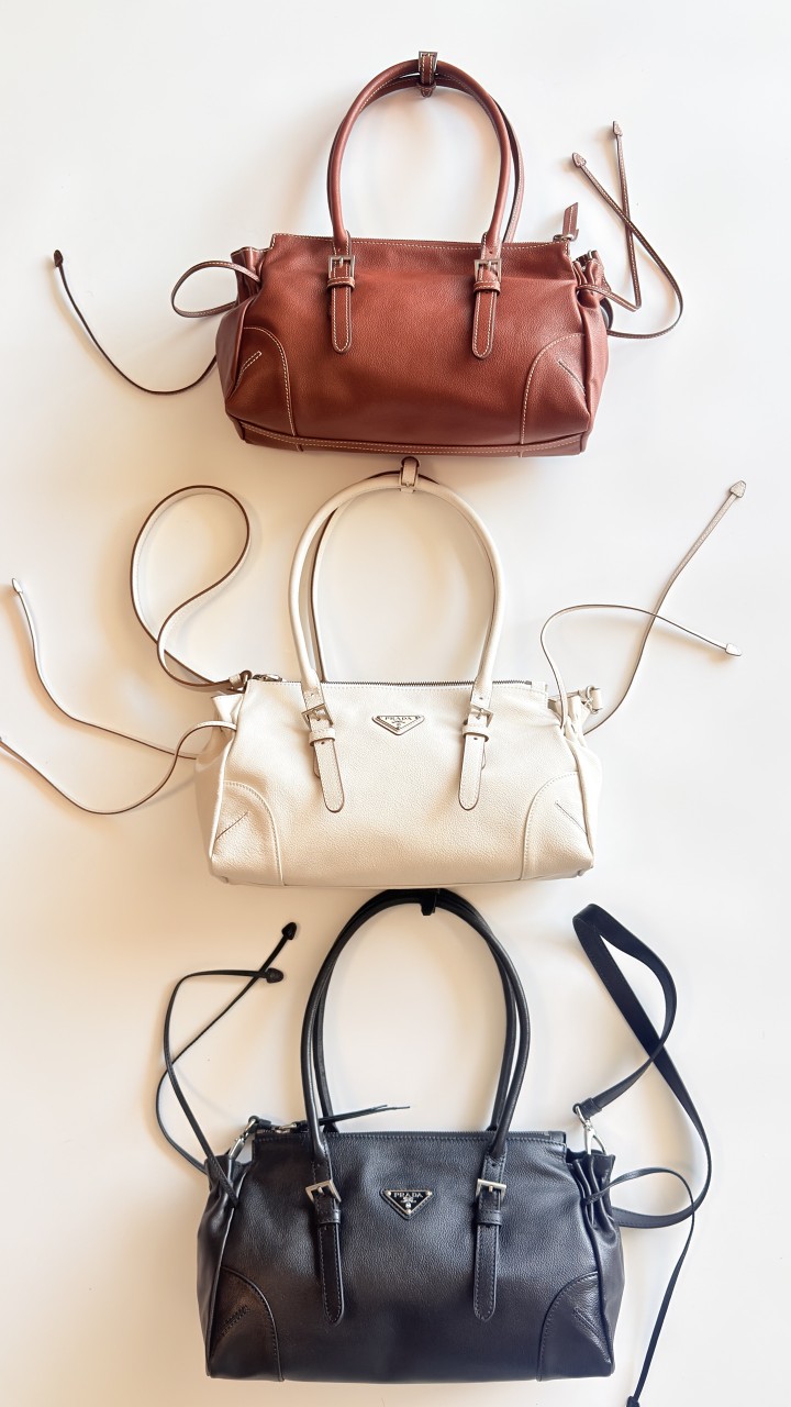 프라다 1BG628 보니 레더 미디움 핸드백 32*20*10cm