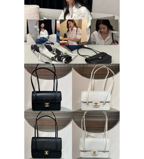 샤넬 26SS 26P 프레피코코 미니/스몰 가죽 스트랩 CC 플랩백 캐비어 #지존샵